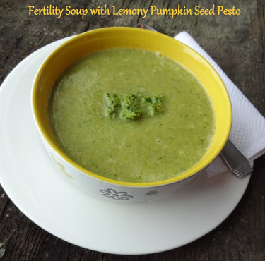 lemony pumpkin seed pesto soup
