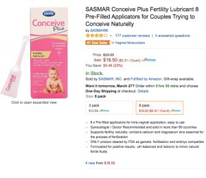 Conceive Plus is ranked #1 Vaginal Moisturizer on Amazon.com - Conceive Plus® UK