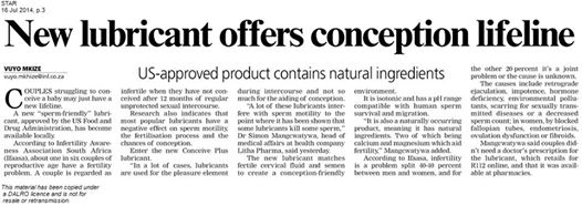 STAR newspaper: couples struggling to conceive may just have a new lifeline - Conceive Plus® UK