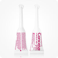 Max Fertility Lubricant Bundle showing front and back of Conceive Plus 4g pre-filled applicators for targeted fertility support. White applicators have pink branding.