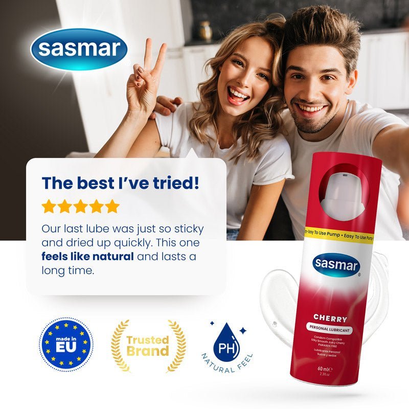 Couple with sasmar product and positive review text