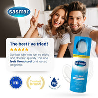Couple with sasmar product and positive review text