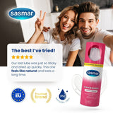 Couple with sasmar product and positive review text
