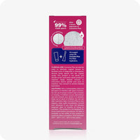 TRY ME SIZE Fertility Lubricant Bundle back panel of 30ml box displaying clinical use, caution statements, suggested usage diagram, and sperm viability claim. Pink box white text.