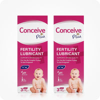 TRY ME SIZE Fertility Lubricant Bundle 2-pack of 3x4g boxes featuring pre-filled applicators, shown front-facing with pH balanced and calcium/magnesium indicators. Pink box white text.