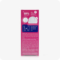 TRY ME SIZE Fertility Lubricant Bundle back panel of 3x4g applicator box showing clinical use instructions, safety cautions, suggested pairing with multi-use tube, and sperm viability graphic. Pink box white text.