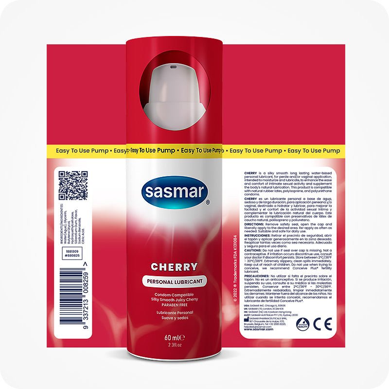 Sasmar Cherry Flavor Personal Lubricant - Lubricant - Conceive Plus UK